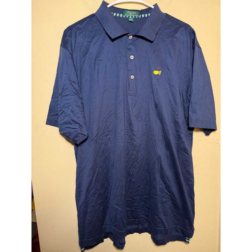 Masters by Peter Millar 100% Cotton Navy Polo | Size XL | Golf Casual Menswear